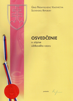 Registrovaný úžitkový vzor - dokument